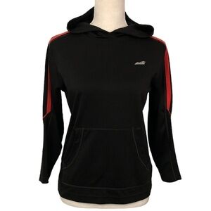 AVIA Sweatshirt Boy's Size Medium 10-12 Black Red Hood Pullover Hoodie